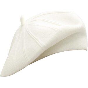 French Beret Hat White2